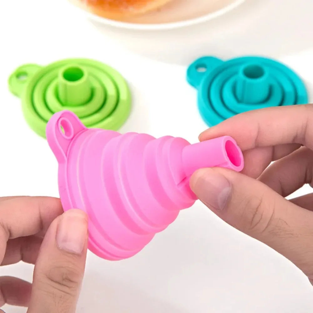 Foldable Silicone Funnel Set Collapsible Kitchen Liquid Transfer Tool