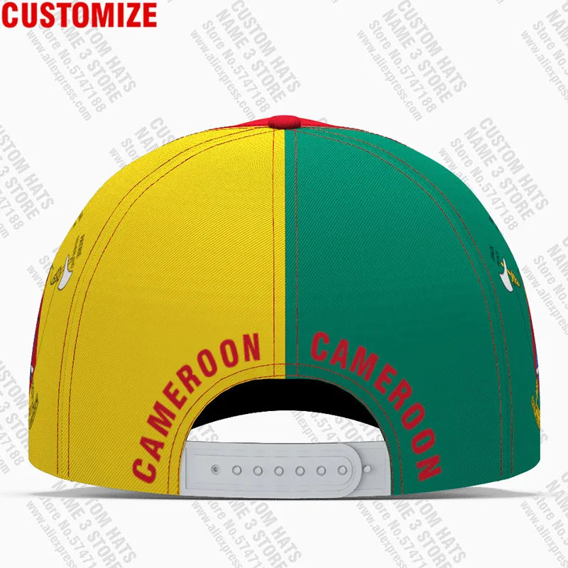 Cameroon Flag Baseball Cap Custom Name Adjustable Unisex Sports Hat