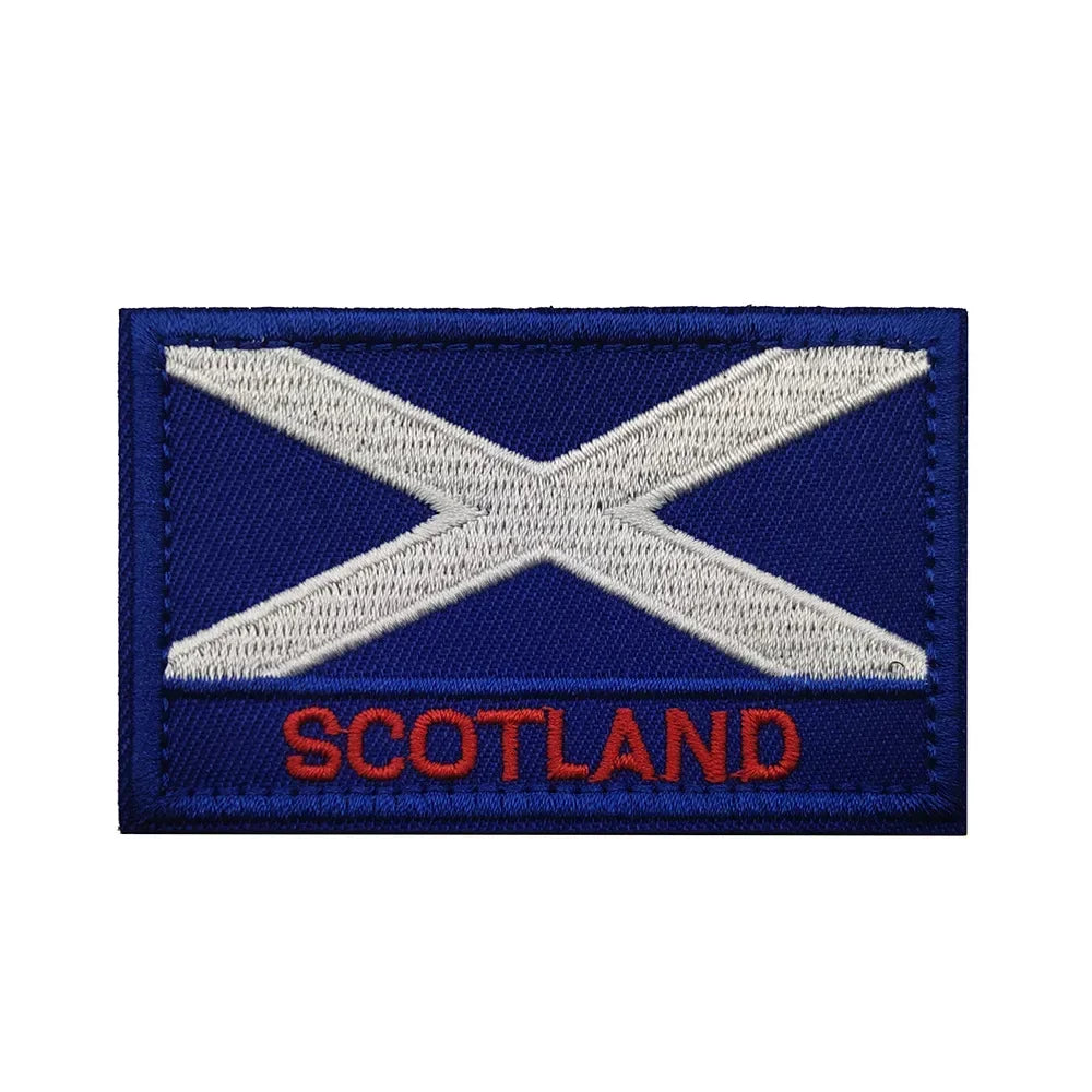UK British Flag Embroidered Patch Hook Loop Reflective Badge Applique