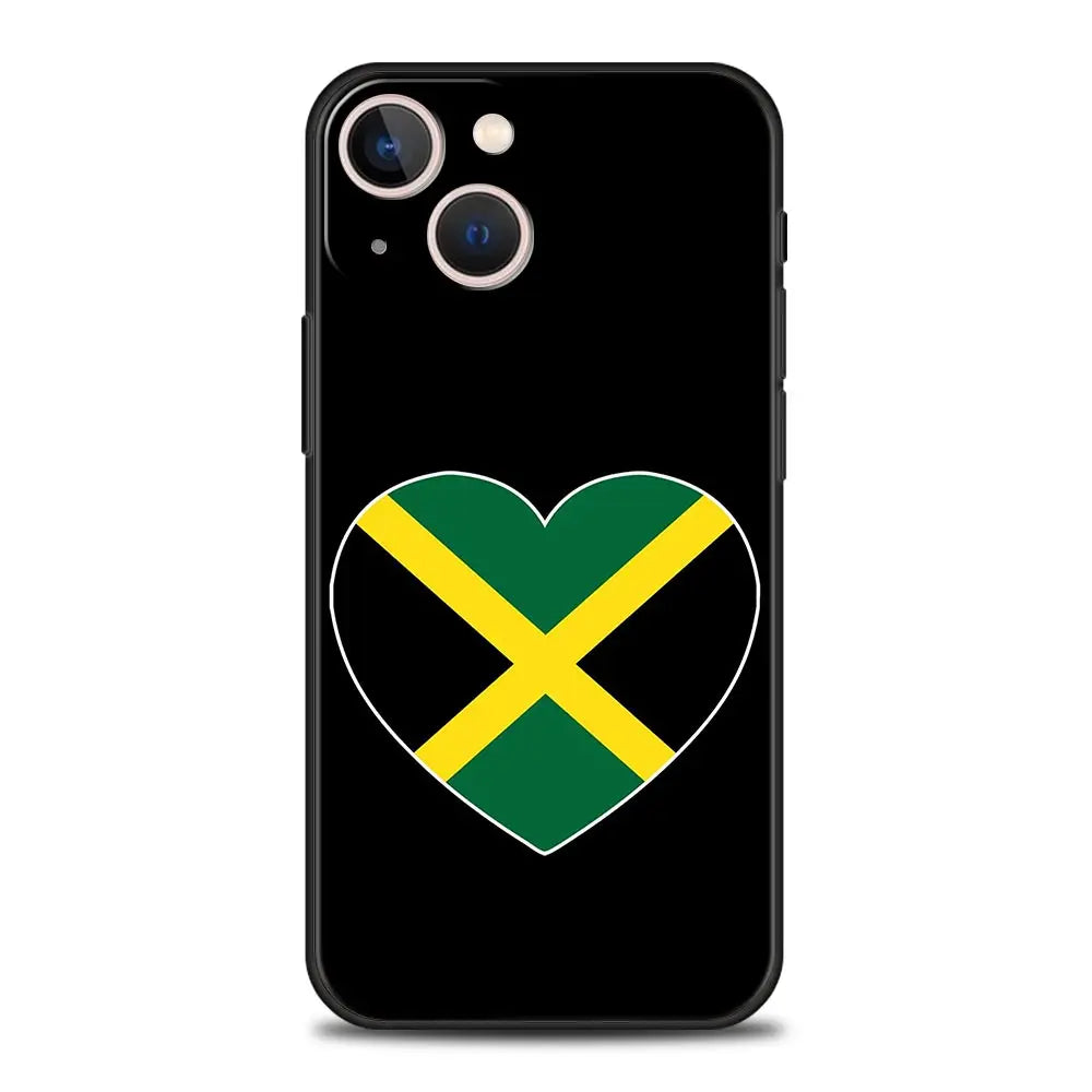 Jamaica National Flag iPhone Case – Soft TPU Cover for iPhone 7–16 Series