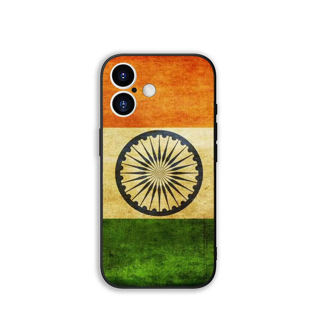 India Flag TPU Phone Case for iPhone 16-11, Pro Max, SE2/SE3, 7/8 Plus