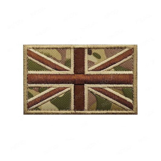 UK British Flag Embroidered Patch Hook Loop Reflective Badge Applique
