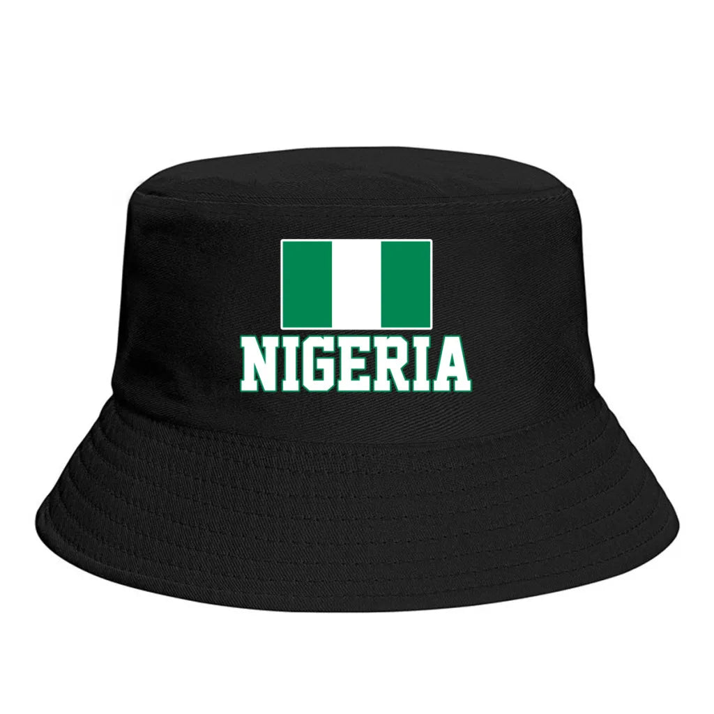 Nigeria Flag Bucket Hat Sun Protection Foldable Outdoor Fisherman Cap