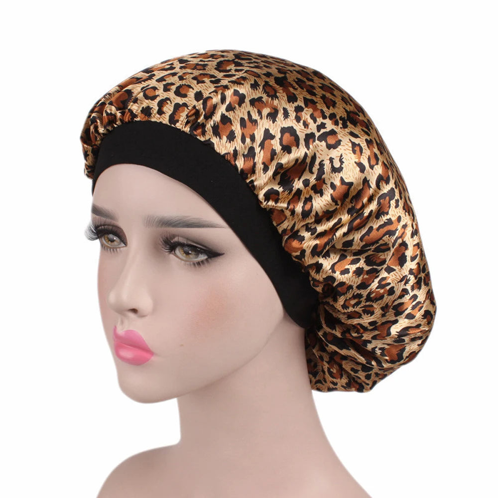 Soft Satin Sleep Hat for Women – Elastic Wide Band Night Bonnet Hair Loss & Chemo Care Cap