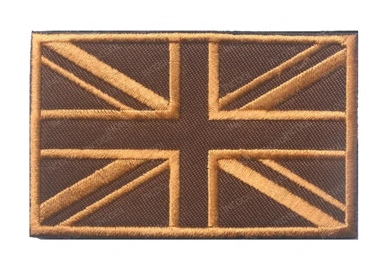 UK British Flag Embroidered Patch Hook Loop Reflective Badge Applique