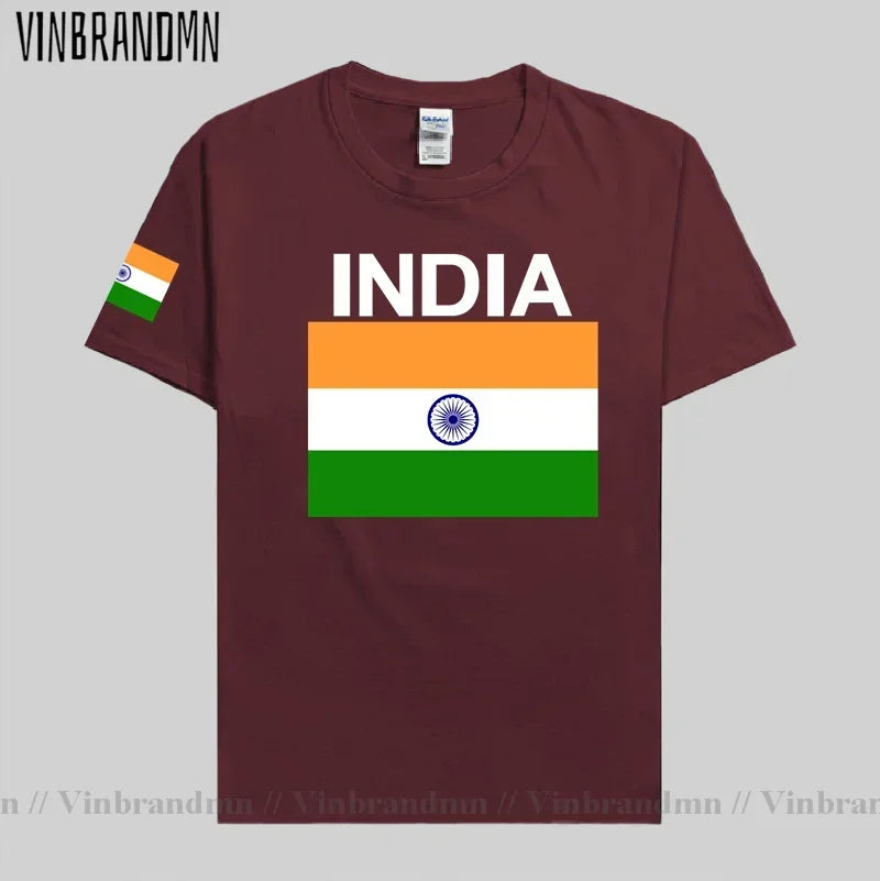 India T-Shirt for Men - Cotton National Flag Tee for Streetwear, Fitness & Fans