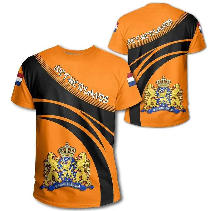 Netherlands 2024 Football Jersey – Men’s Dutch Flag 3D Printed Soccer Tee