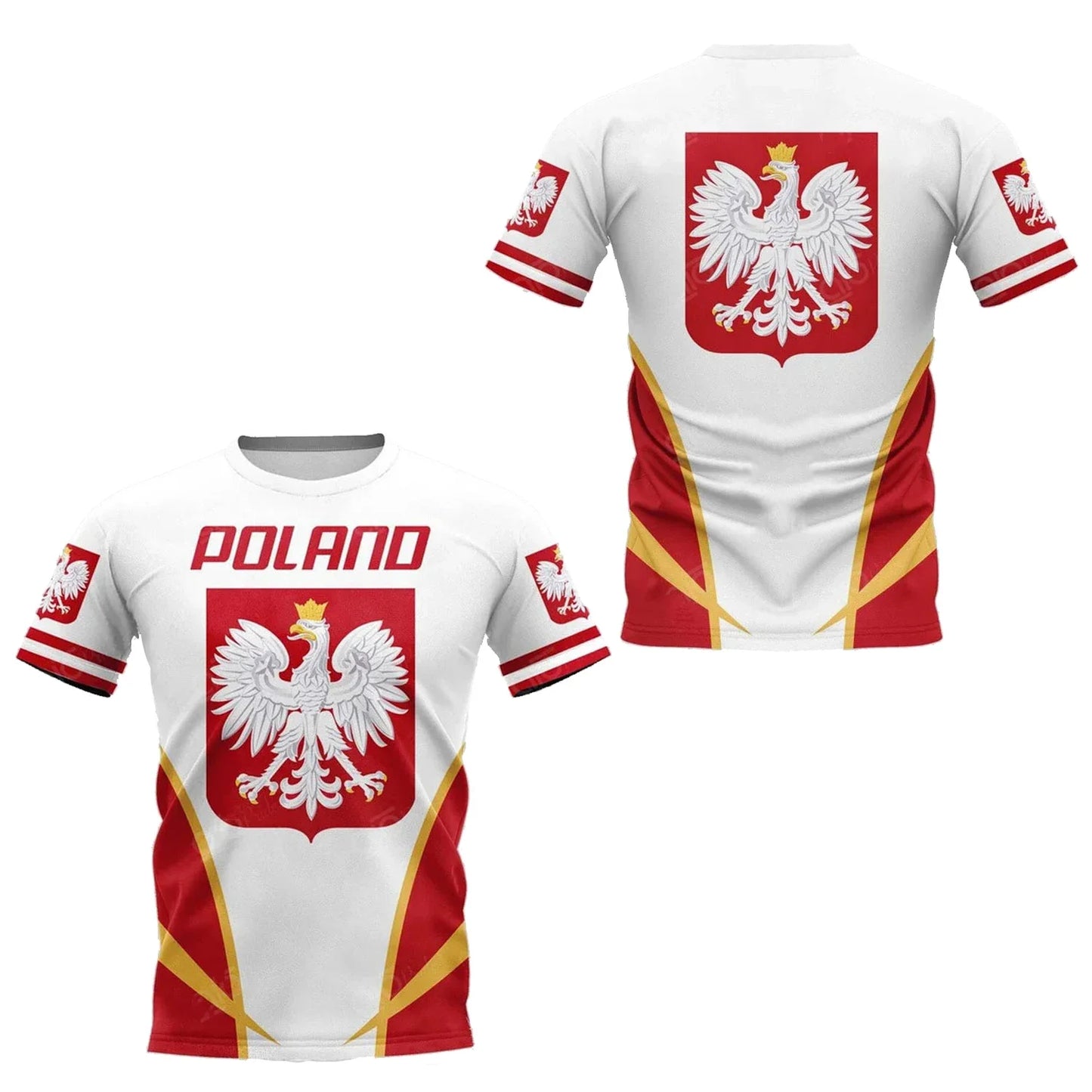 Polish National Emblem Flag T-Shirt - Oversized O-Neck Streetwear Tee