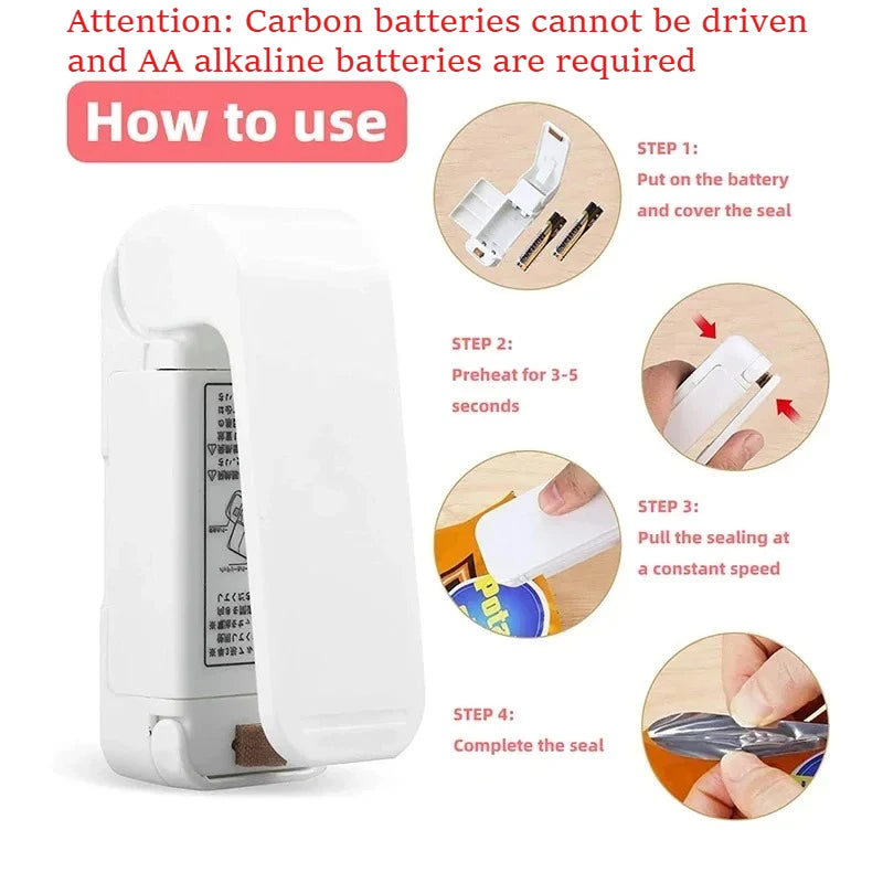 Mini Bag Sealer Heat Sealing Machine Portable Food Snack Storage Tool