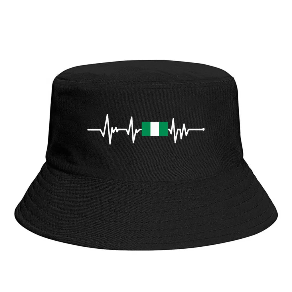 Nigeria Flag Bucket Hat Sun Protection Foldable Outdoor Fisherman Cap