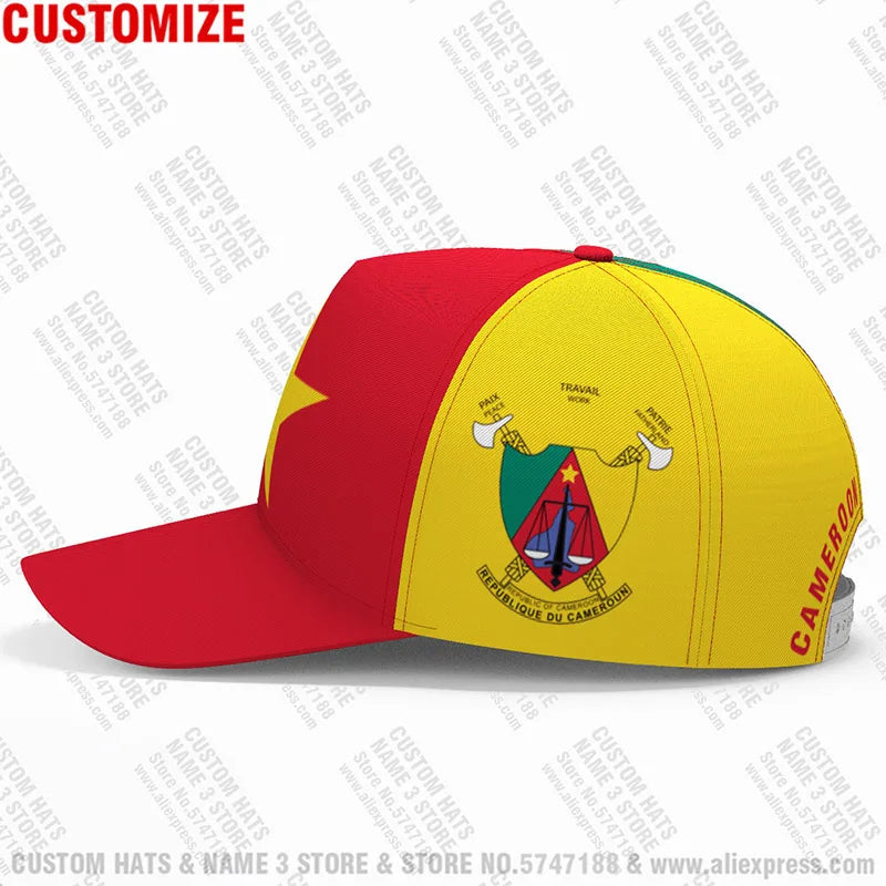 Cameroon Flag Baseball Cap Custom Name Adjustable Unisex Sports Hat