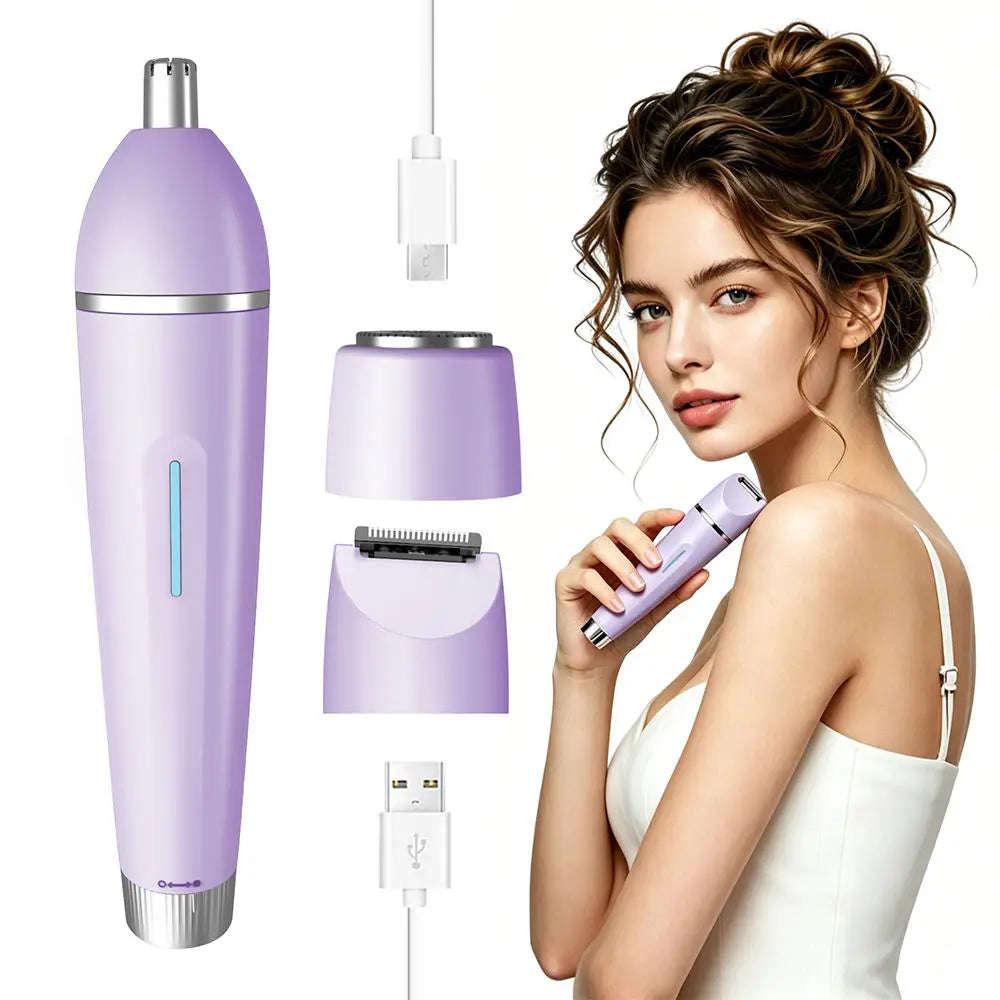 3-in-1 Electric Lady Shaver Waterproof Bikini Trimmer Rechargeable