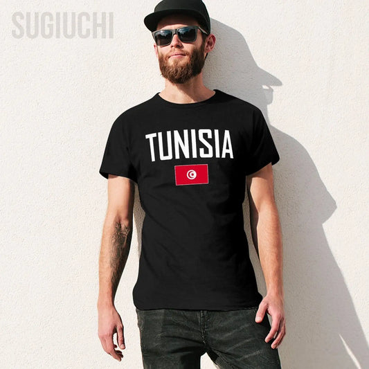Men & Women Tunisia Flag T-Shirt – Cotton O-Neck Tee for Boys & Adults