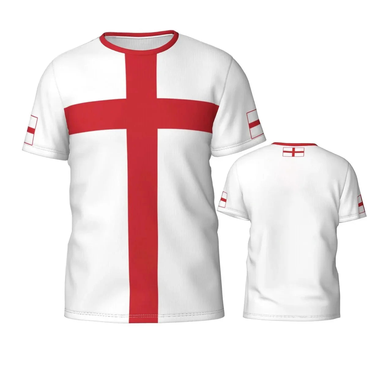 England Flag 3D Printed T-Shirt - Men’s National Emblem Graphic Tee, Personalised Gift