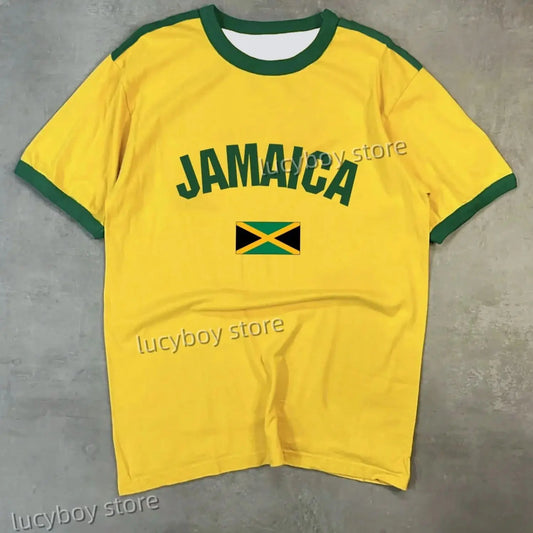 Men’s Jamaica Flag Printed T-Shirt - Short Sleeve O-Neck Sport & Casual Tee