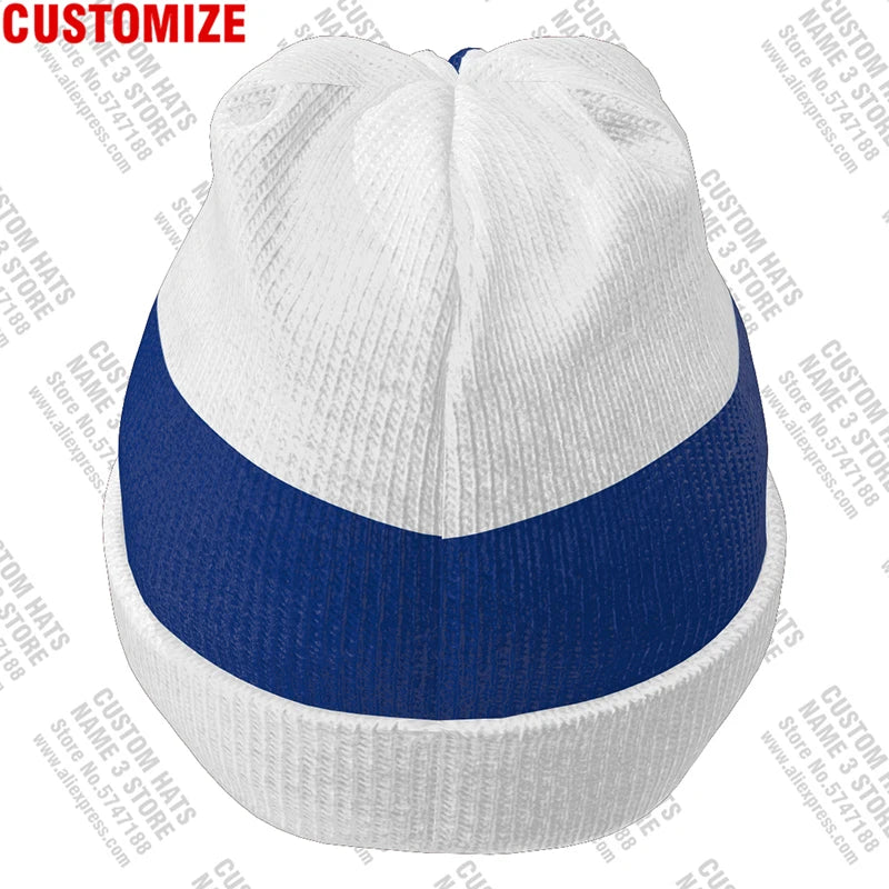 Finland Knitted Winter Hat - Custom Name Suomi Flag Knit Beanie for Men & Women