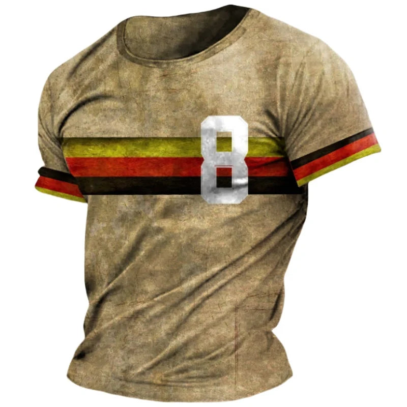Germany Flag T-Shirt – Men’s Loose O-Neck Summer Sports Jersey Tee