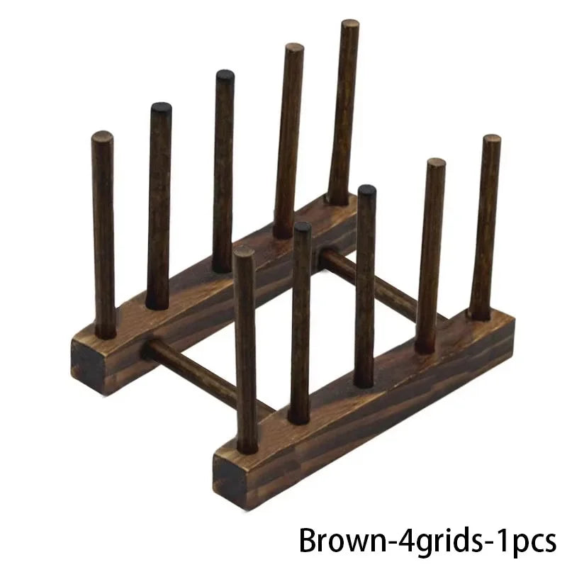 Wooden Dish Drying Rack Kitchen Storage Stand Eco Friendly Organizer