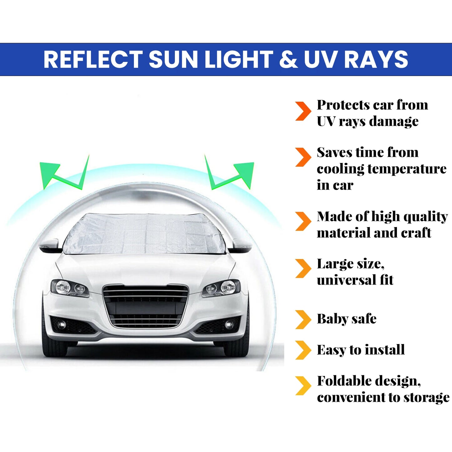 Winter Car Windscreen Cover - Anti-Snow, Frost, Ice, Sun & Dust Protector Mat