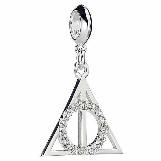 Harry Potter Sterling Silver Deathly Hallows Crystal Charm