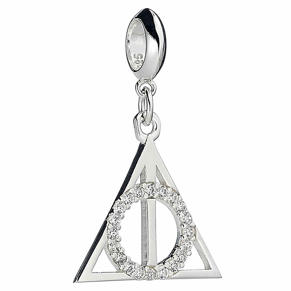Harry Potter Sterling Silver Deathly Hallows Crystal Charm