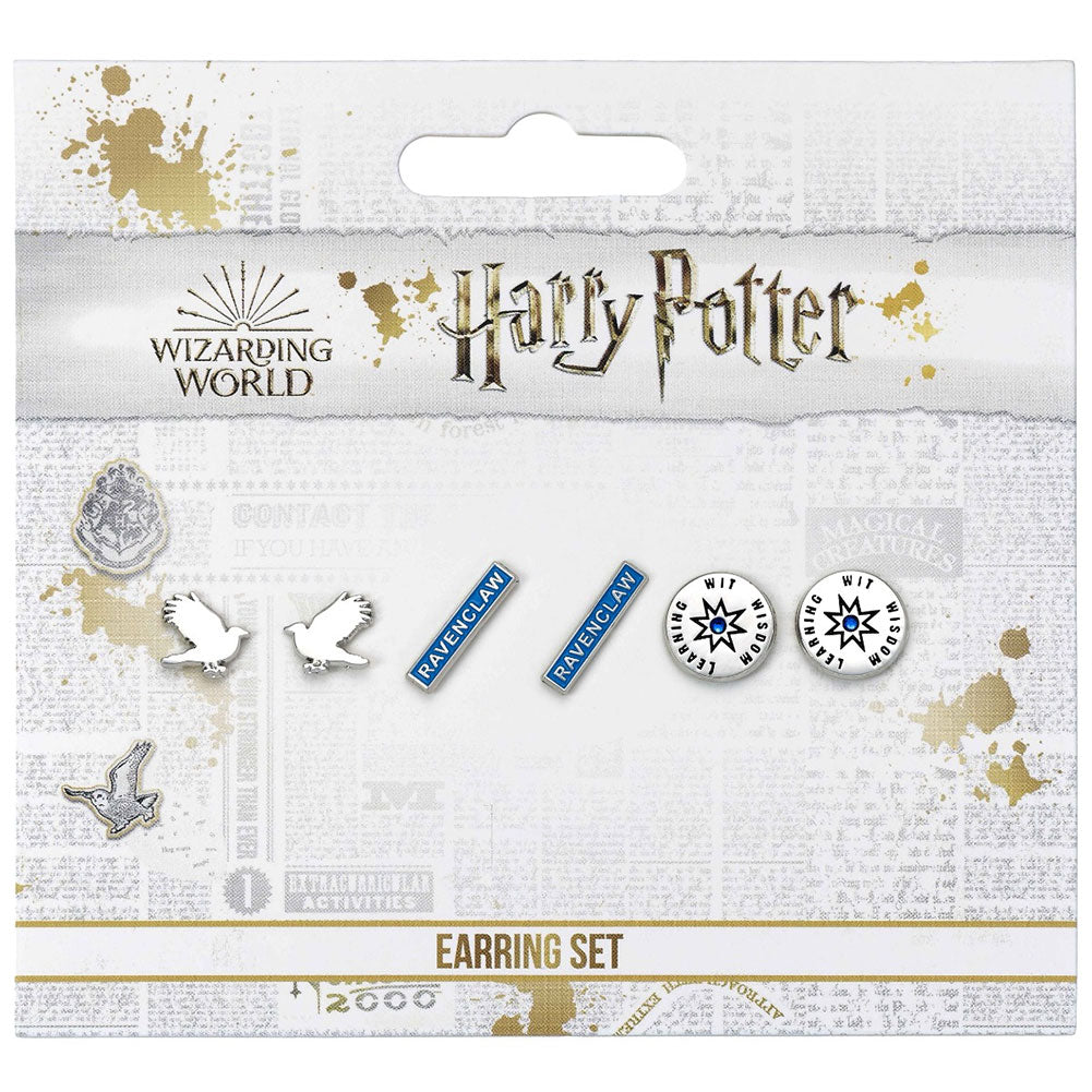 Harry Potter Silver Plated Ravenclaw Stud Earring Set