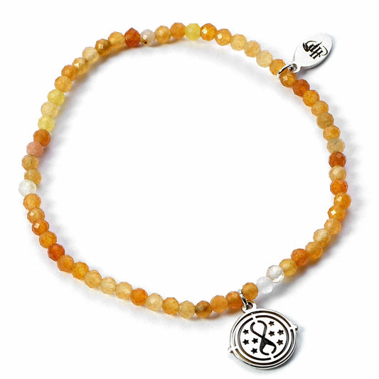 Harry Potter Stone Bracelet With Sterling Silver Time Turner Charm
