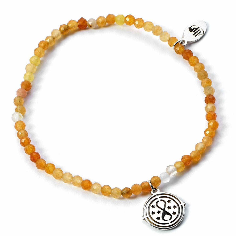 Harry Potter Stone Bracelet With Sterling Silver Time Turner Charm
