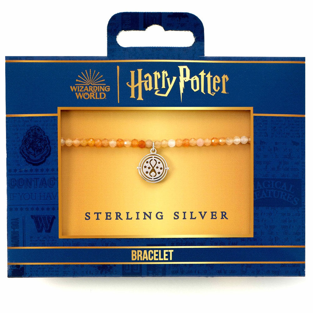Harry Potter Stone Bracelet With Sterling Silver Time Turner Charm
