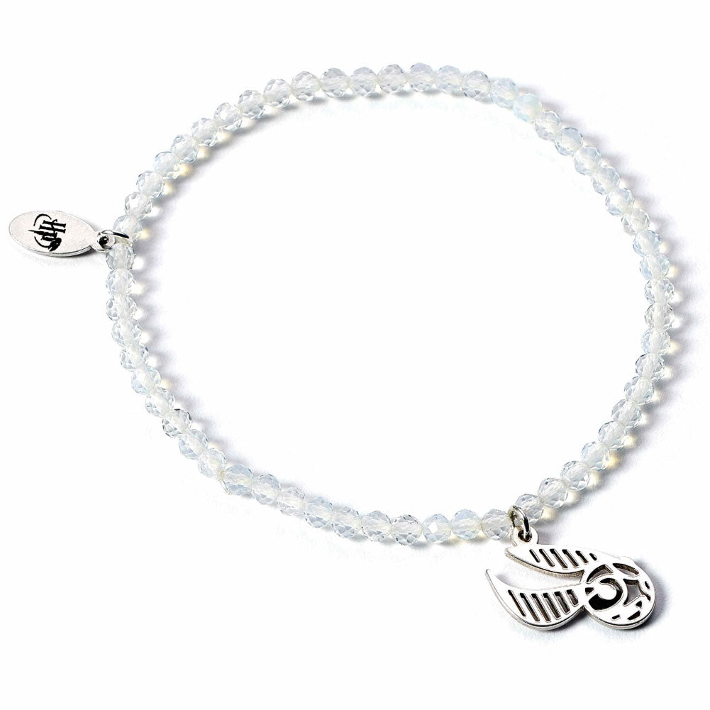Harry Potter Stone Bracelet With Sterling Silver Golden Snitch Charm