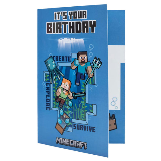 Minecraft Explore Birthday Card