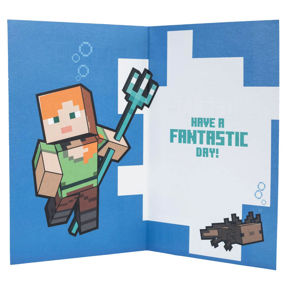 Minecraft Explore Birthday Card