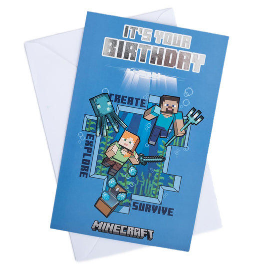 Minecraft Explore Birthday Card