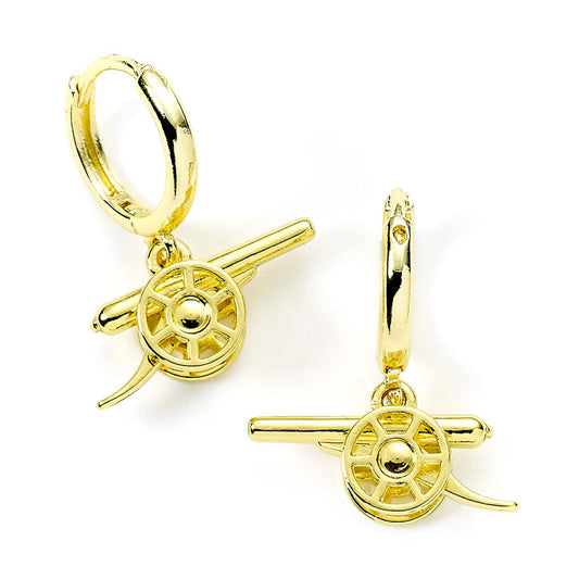 Arsenal FC Gold Finish Cannon Hoop Earrings