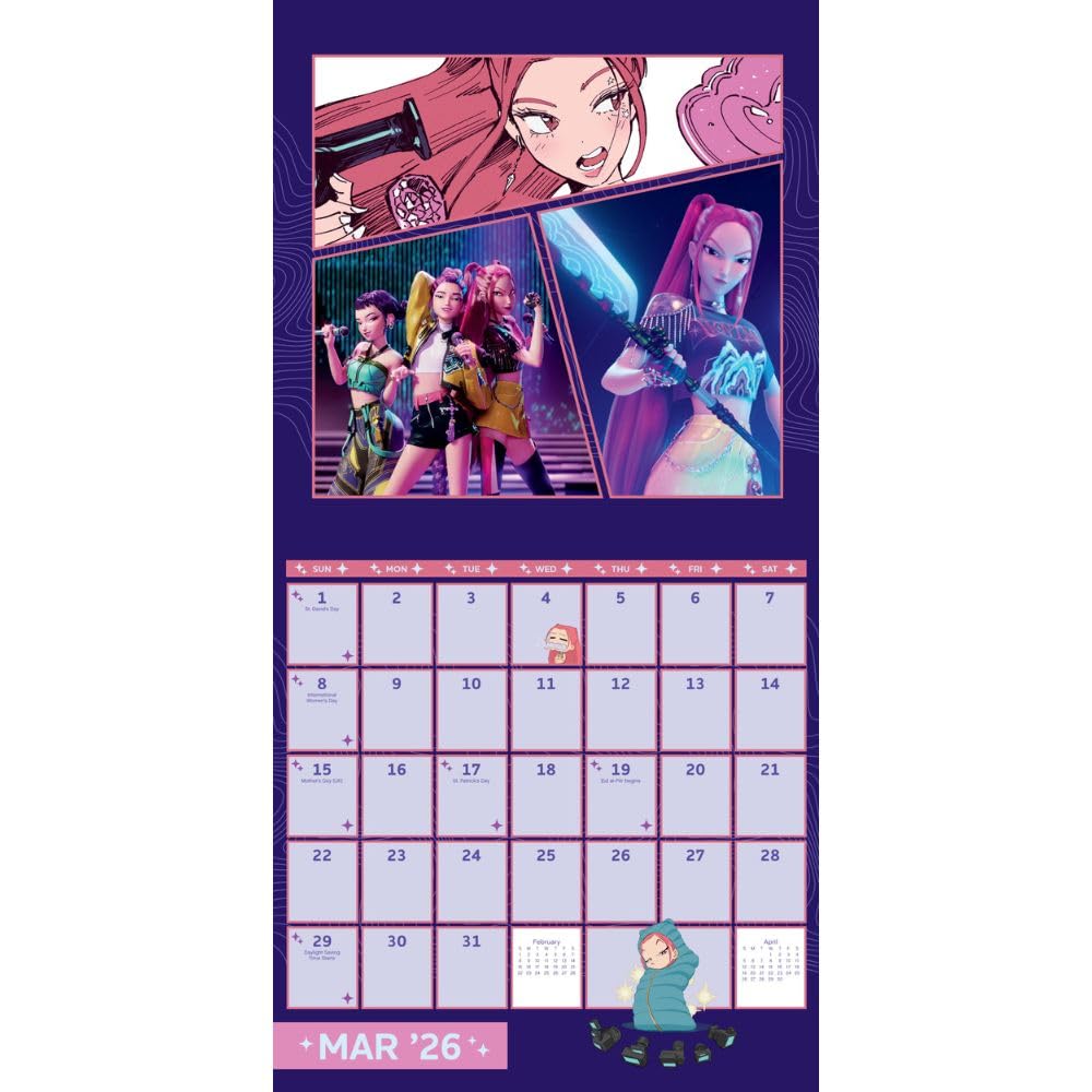 K-Pop Demon Hunters Square Calendar 2026