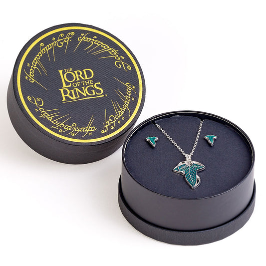 The Lord Of The Rings Leaf Of Lorien Necklace & Earrings Gift Box