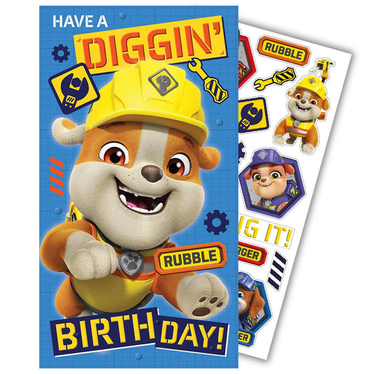 Paw Patrol Birthday Card With Stickers