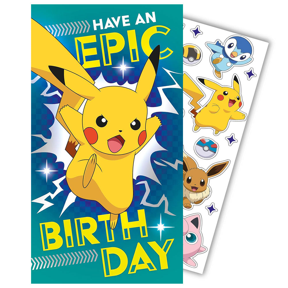 Pokemon Birthday Card With Stickers