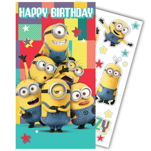 Despicable Me Birthday Card With Stickers