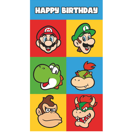 Super Mario Birthday Card With Stickers