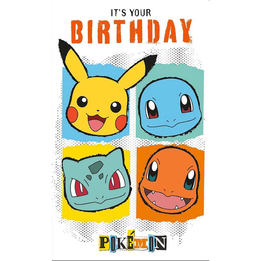 Pokemon Faces Birthday Card
