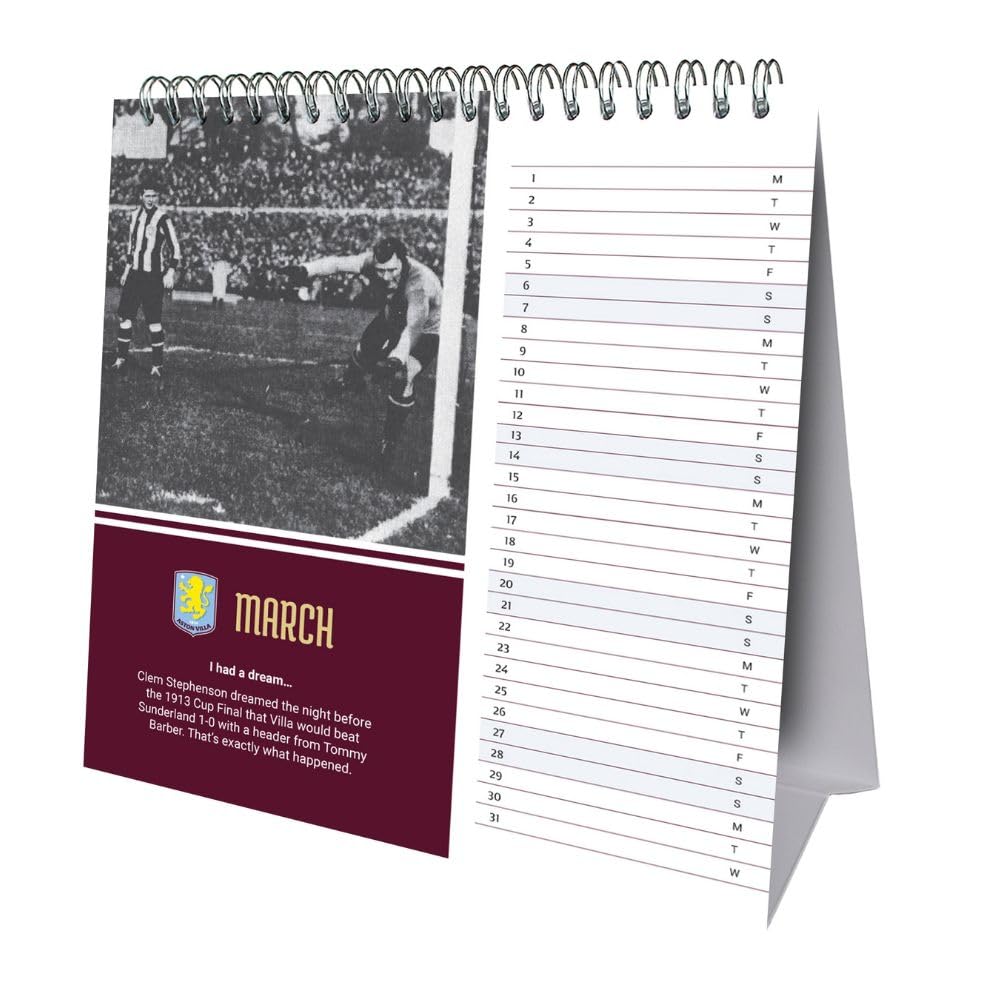 Aston Villa FC Desktop Calendar 2027