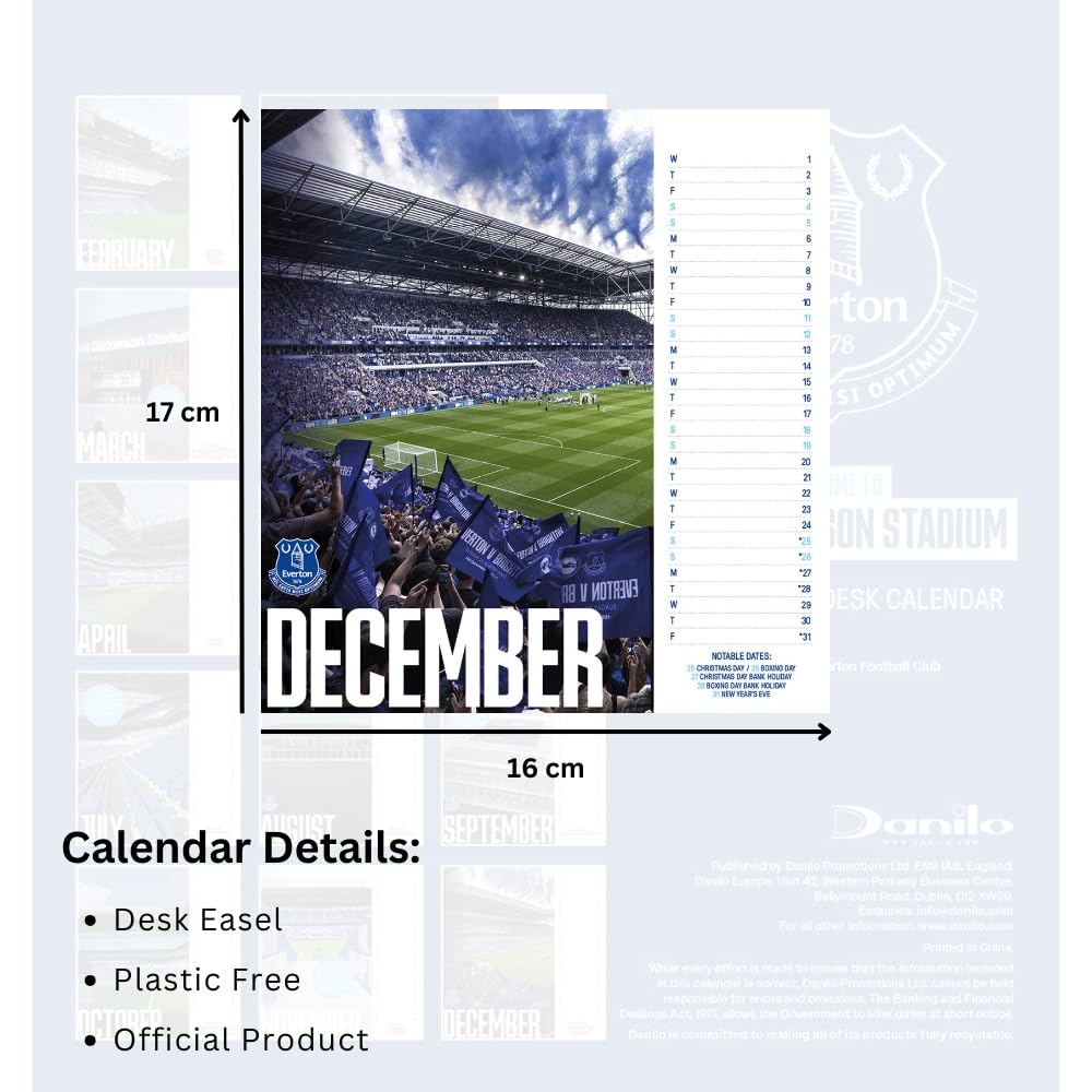 Everton FC Desktop Calendar 2027