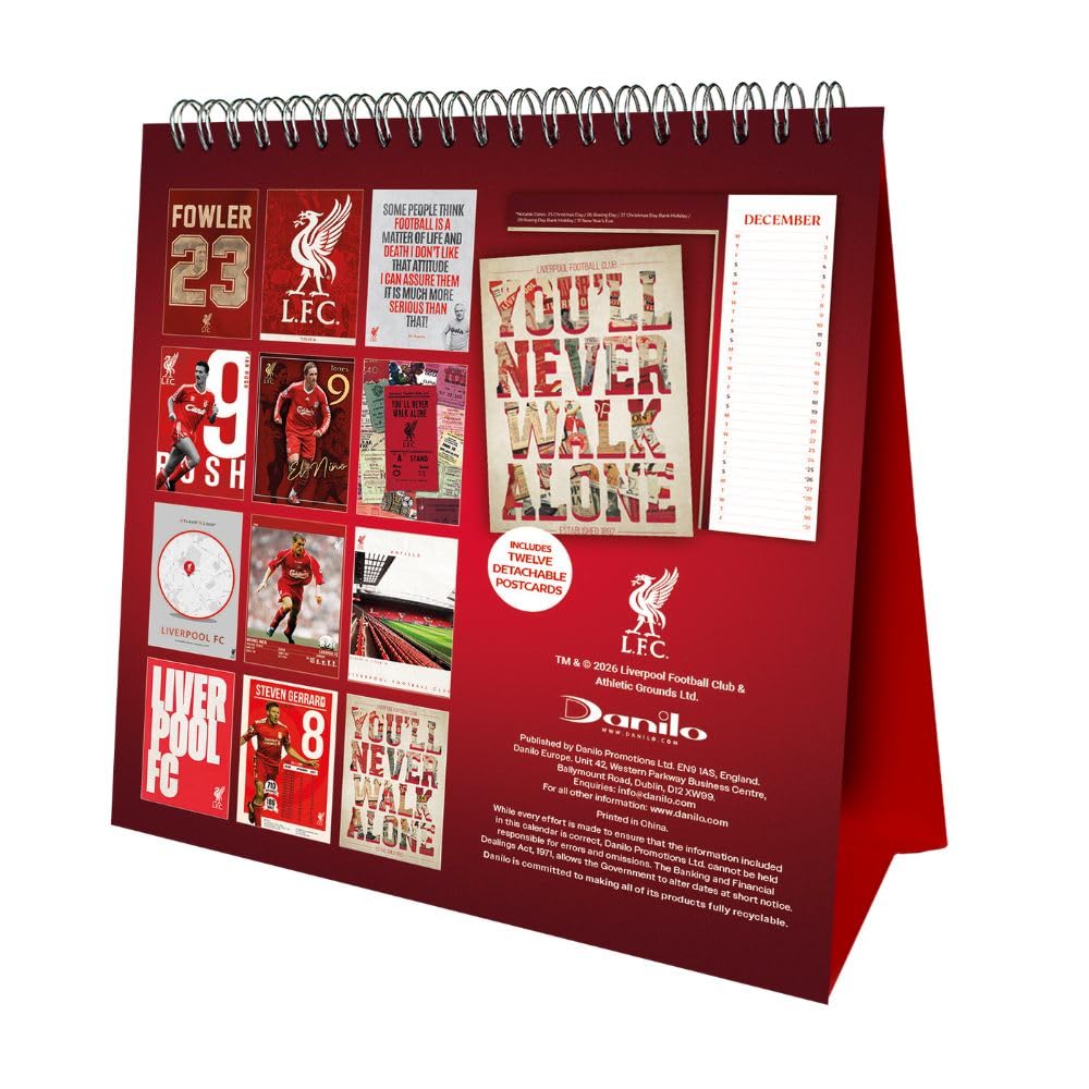 Liverpool FC Desktop Calendar 2027
