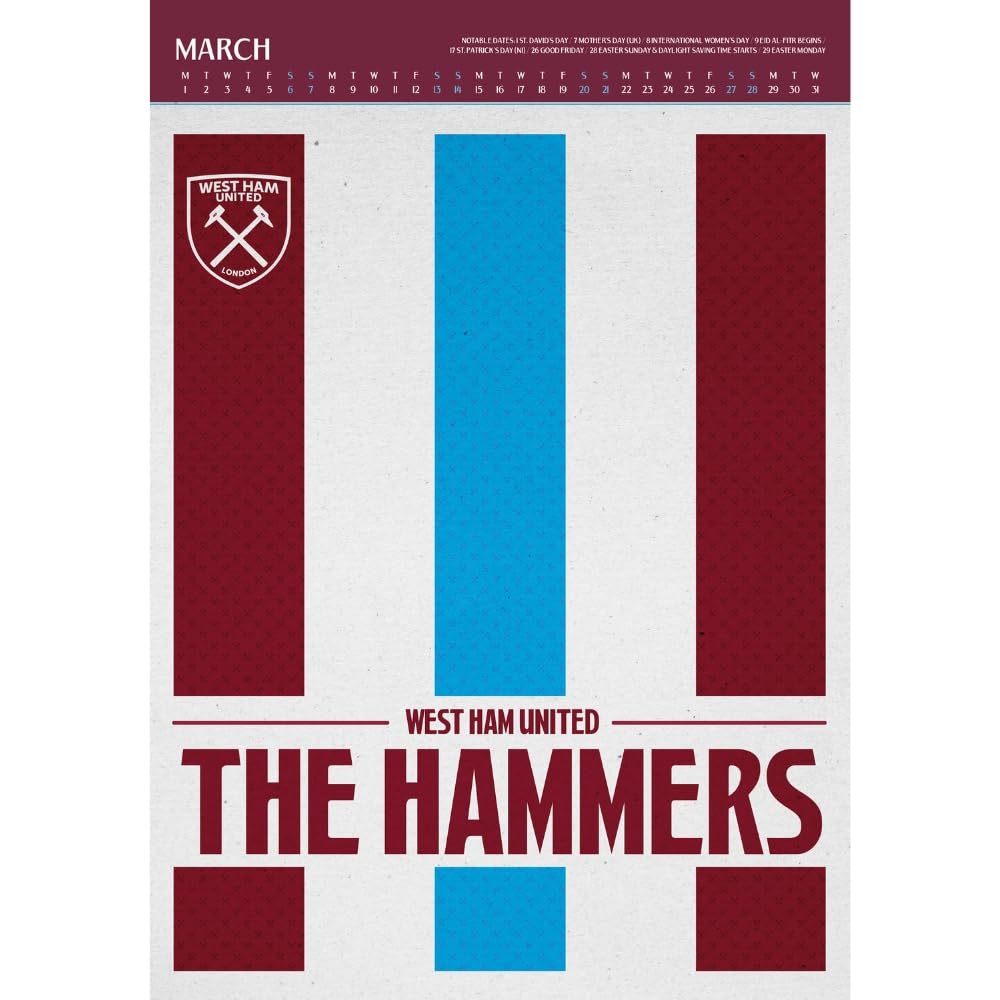West Ham United FC Deluxe Calendar 2027