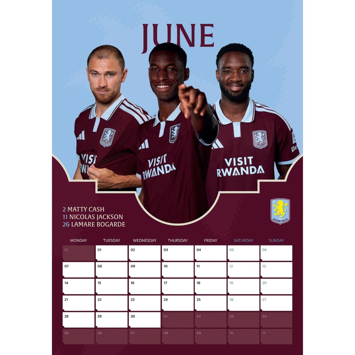 Aston Villa FC A3 Calendar 2027