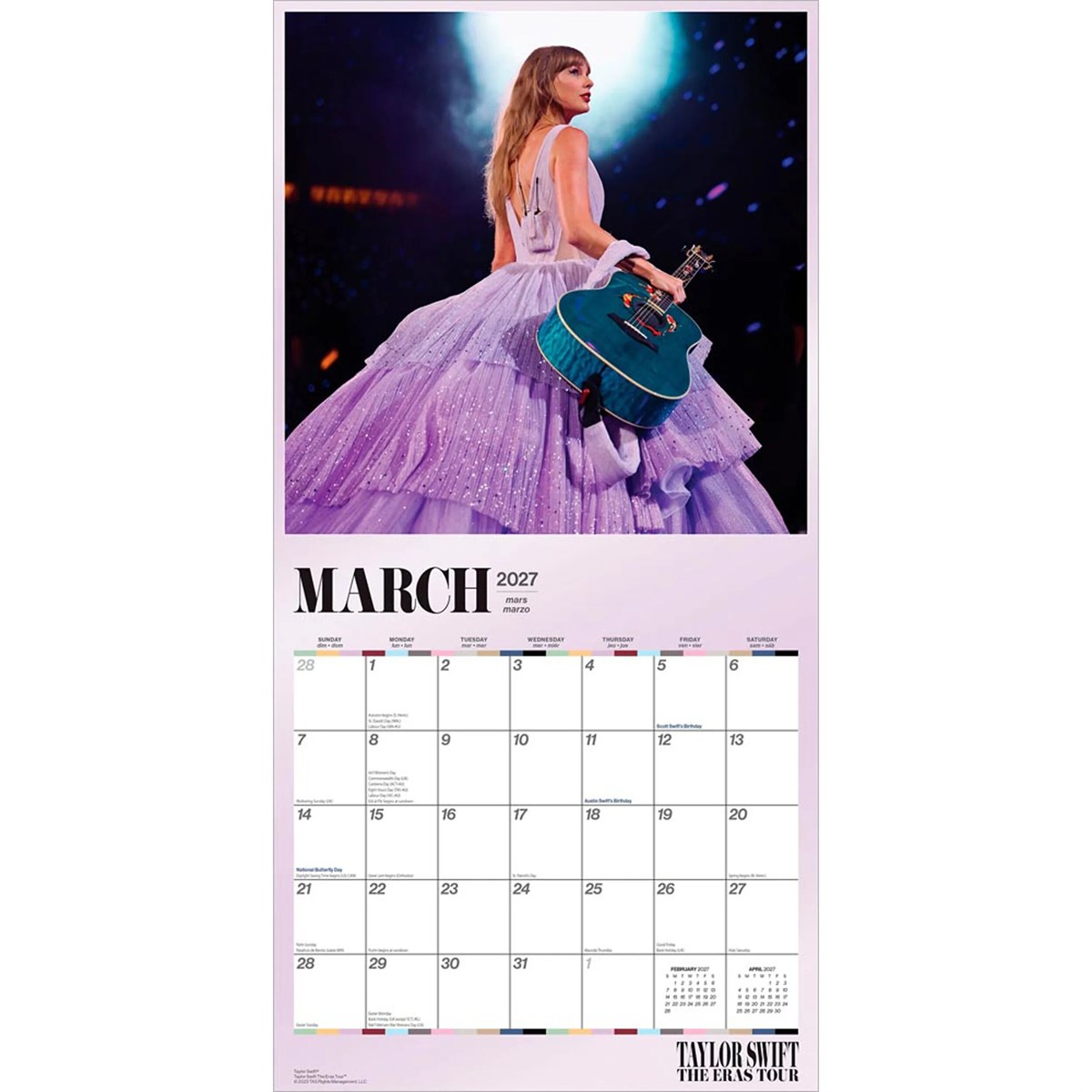 Taylor Swift Square Calendar 2027