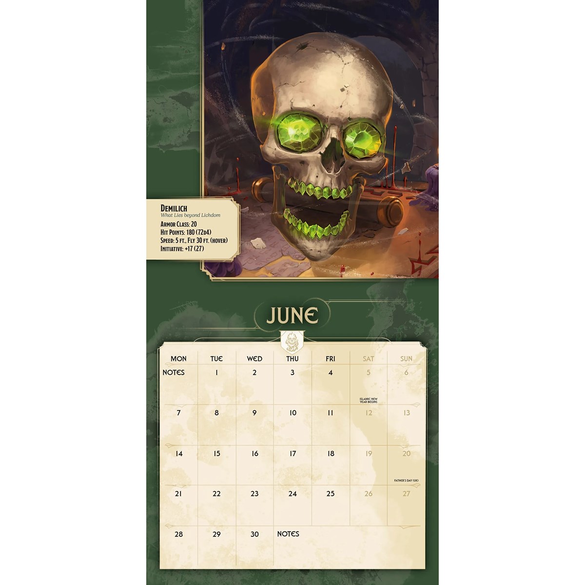 Dungeons & Dragons Square Calendar 2027