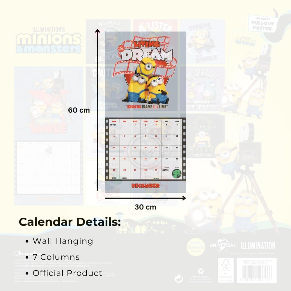 Minions 3 Square Calendar 2027