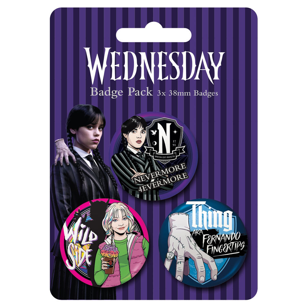 Wednesday 3 Button Badges